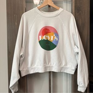 Levis Logo cropped pullover sweatshirt Crewneck Womens L White